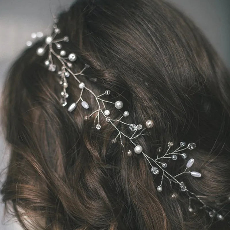 Perola de cristal para cabelo