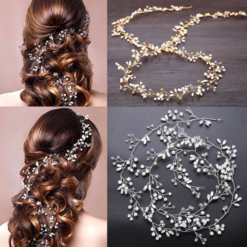 Perola de cristal para cabelo